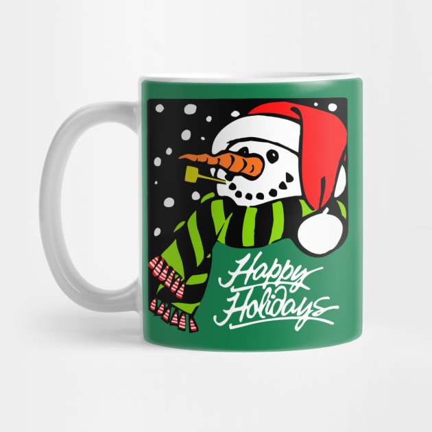 Happy Holidays Snowman by LefTEE Designs